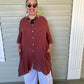 Cheyenne 100% Linen Crinkle Gauze Button Up Top