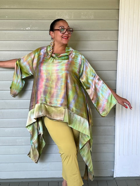 DTH 100% Hand Dyed Silk Pastel Top