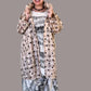 DTH 100% Silk Organza Long Lattice/Dots Coat