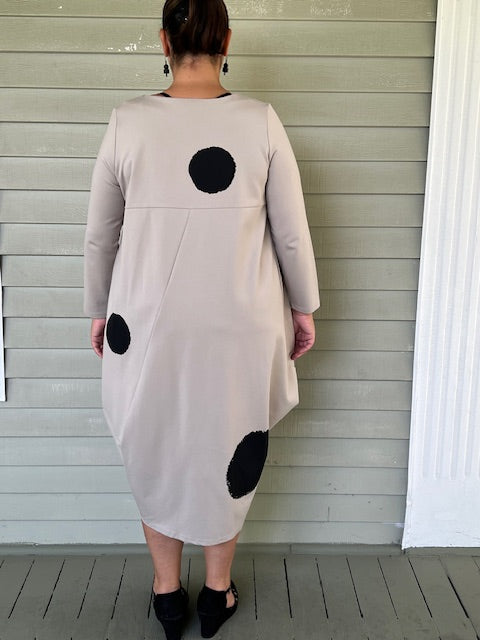 Vanite Couture Black Jacket Dress with White Dots (Black or Ecru)