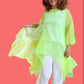 Dth Organza In Lime Green With Hand Painted Inserts