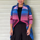 Vanite Couture Pleated Bright Striped Jacket (Blue/Yellow, Green/Yellow, Pink/Blue)