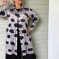 Vanite Couture Dotted Coat Dress (Grey/Black or Brick Red/Black)