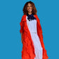 Vanite Couture Long Pleated Duster (Orange)
