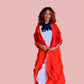 Vanite Couture Long Pleated Duster (Orange)