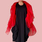 DTH 100% Silk Organza Gathered Wrap (Red)