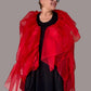DTH 100% Silk Organza Gathered Wrap (Red)