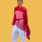 Dth Red Organza Top with Silk Collar