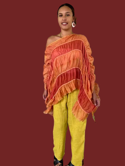 DTH Silk Cotton Poncho (Sherbet)