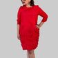 Vanite Couture Pleated Dress (Burnt Orange, Royal Blue, Mustard, Magenta, Pink, Red, Gray,or Teal)