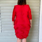 Vanite Couture Pleated Dress (Burnt Orange, Royal Blue, Mustard, Magenta, Pink, Red, Gray,or Teal)