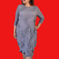 Vanite Couture Pleated Dress (Burnt Orange, Royal Blue, Mustard, Magenta, Pink, Red, Gray,or Teal)