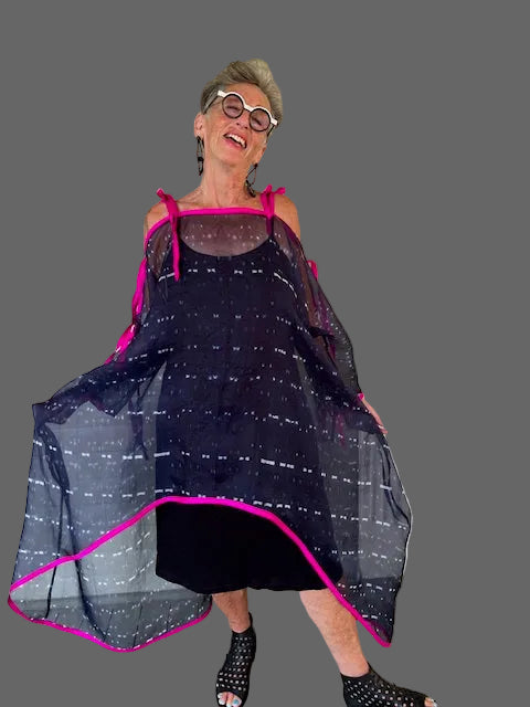 Dth 100% Hand Dyed  Silk Organza Overlay