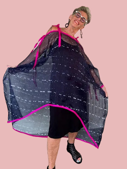 Dth 100% Hand Dyed  Silk Organza Overlay