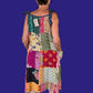 Reversible Kantha Sleeveless Tie Sleeve Up-Cycled Sari Dress With Pockets