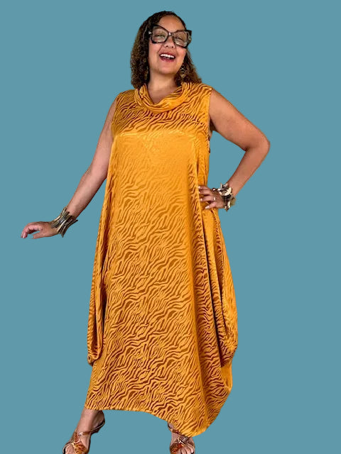 Dth Metallic Zebra Stripe Bubble Dress