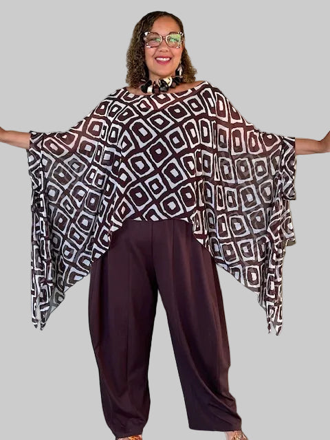 Dth 100% Silk Chiffon Poncho