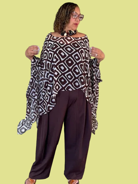 Dth 100% Silk Chiffon Poncho