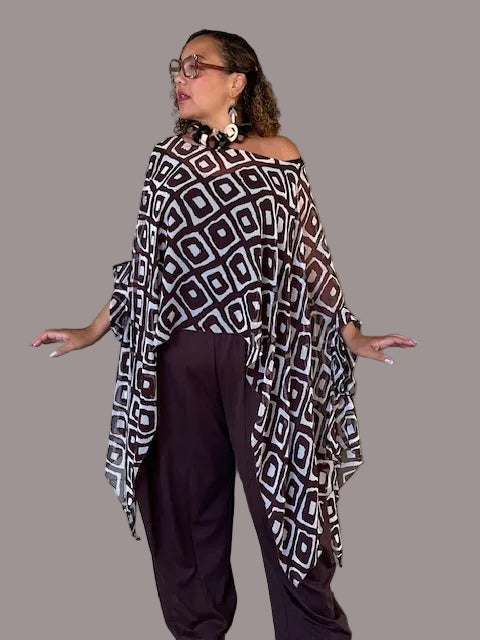 Dth 100% Silk Chiffon Poncho