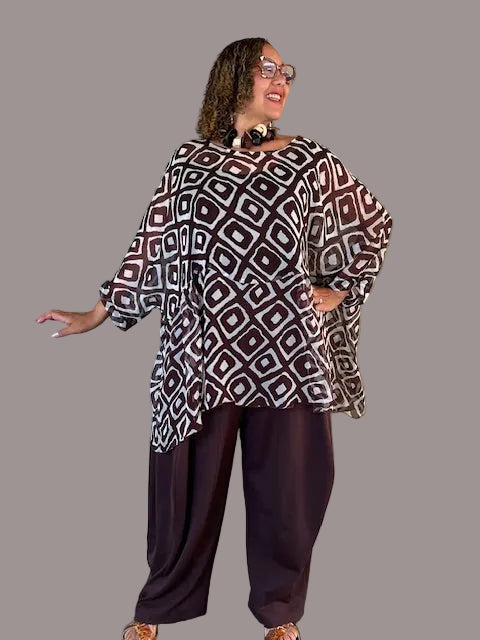 Dth 100% Silk Chiffon Baby Doll Top