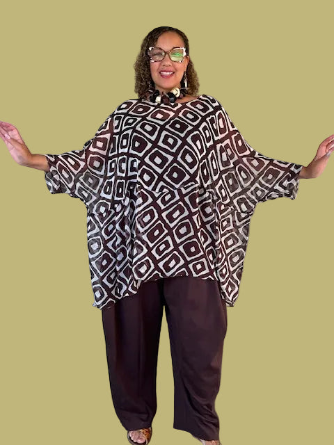 Dth 100% Silk Chiffon Baby Doll Top