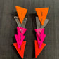 Handmade Peruvian Arrow Felt Earrings (Orange and Red)