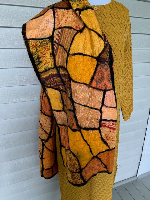 Stained Glass Sari Patchwork (Gold, Blue, Pink, or Purple)