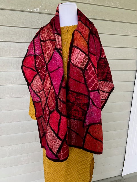 Stained Glass Sari Patchwork (Gold, Blue, Pink, or Purple)