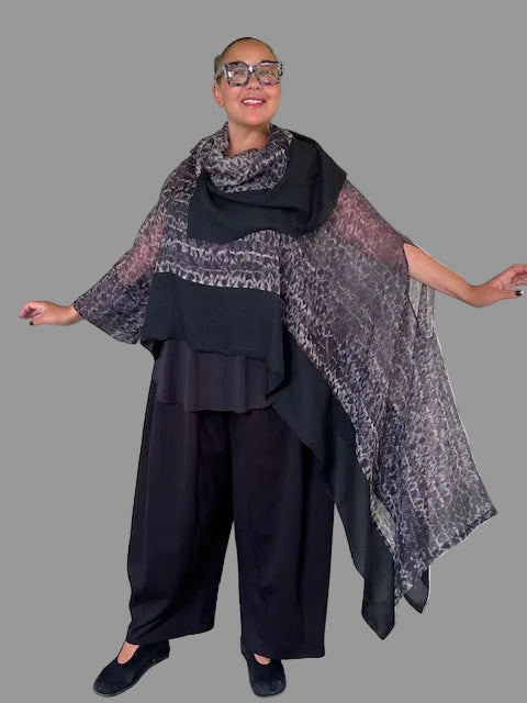 Dth 100% Silk Elegant Poncho Top