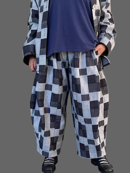 Dth 100% Cotton Seamed Pants (Block-Check)