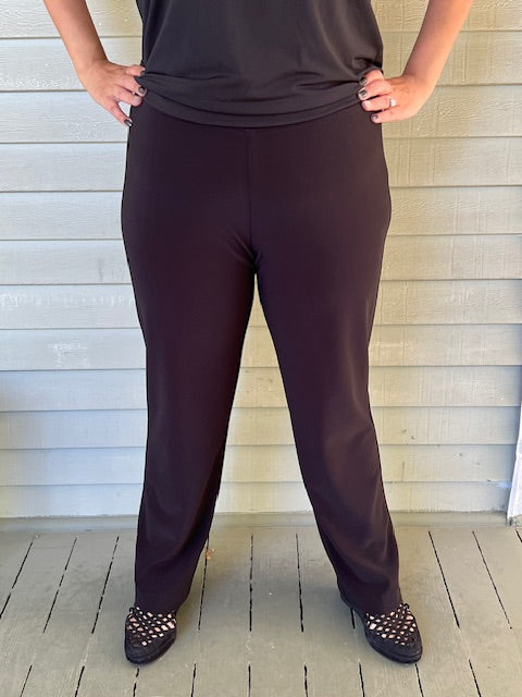 Black Back Slit Pants in Ponti