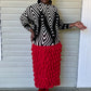 Vanite Couture Pleated Bubbles Skirt (Red)