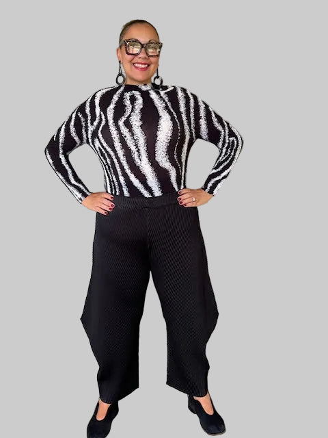 Black Crinkled Out There Pants
