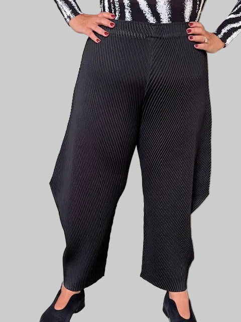 Black Crinkled Out There Pants