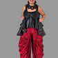 Kedem Faux Leather Tiered Peplum Top