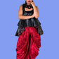 Kedem Faux Leather Tiered Peplum Top