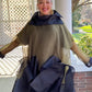 DTH 100% Silk Organza Fly Away Top in Olive and Black
