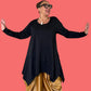 Transparente Asymmetrical Pullover (Black)