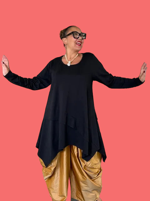 Transparente Asymmetrical Pullover (Black)