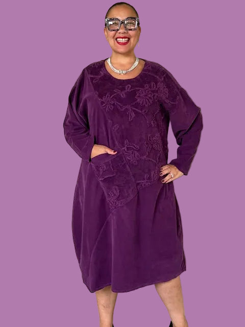 Transparente Patchwork Dress (Rust, Brown, Olive, Purple)