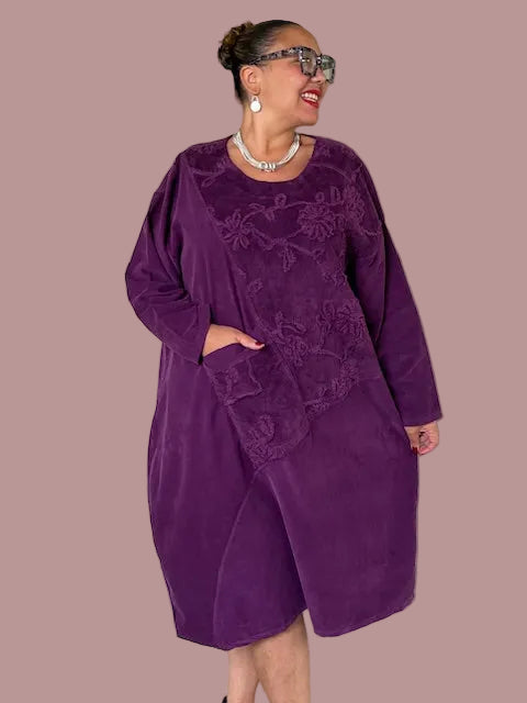 Transparente Patchwork Dress (Rust, Brown, Olive, Purple)