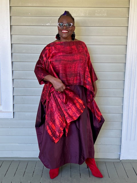 DTH 100% Hand Dyed Silk Ruby Red Top