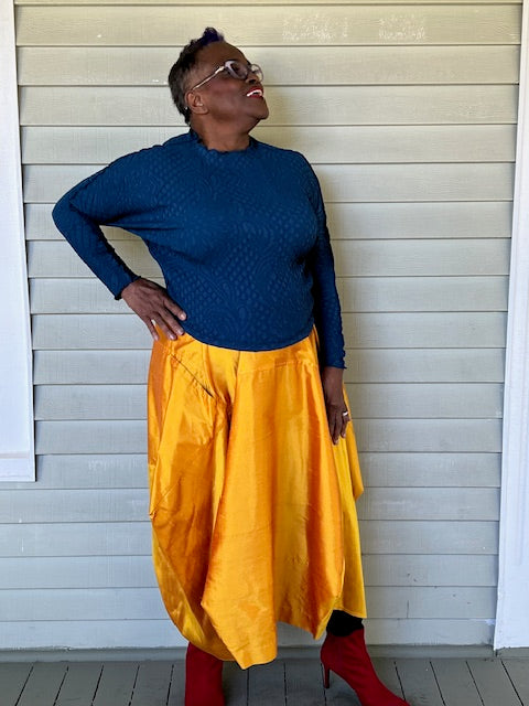 DTH Architect Skirt in 100% Silk Dupioni (Sunshine Yellow)