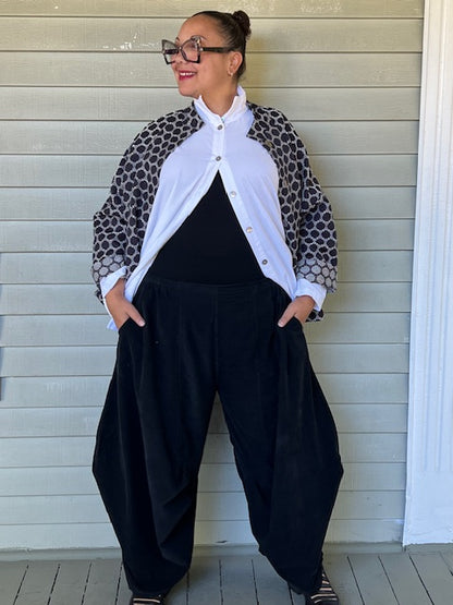 Side Panel Corduroy Pants (Black)