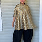 DTH 100% Gold Silk Top with Dot Embroidery