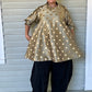 DTH 100% Gold Silk Top with Dot Embroidery