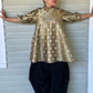 DTH 100% Gold Silk Top with Dot Embroidery