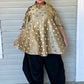 DTH 100% Gold Silk Top with Dot Embroidery