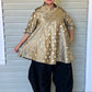 DTH 100% Gold Silk Top with Dot Embroidery