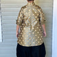 DTH 100% Gold Silk Top with Dot Embroidery